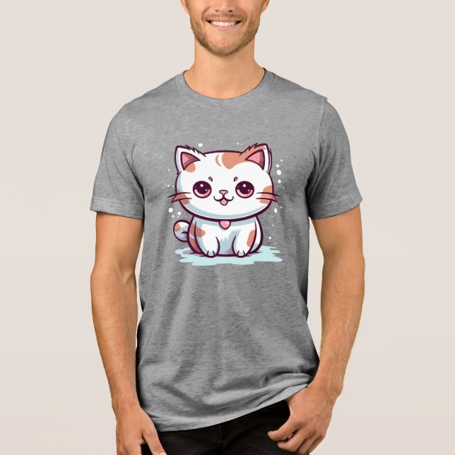 Camiseta Triblenda Agradable Cat Kawaii Style Clipart-47758 (Anverso)