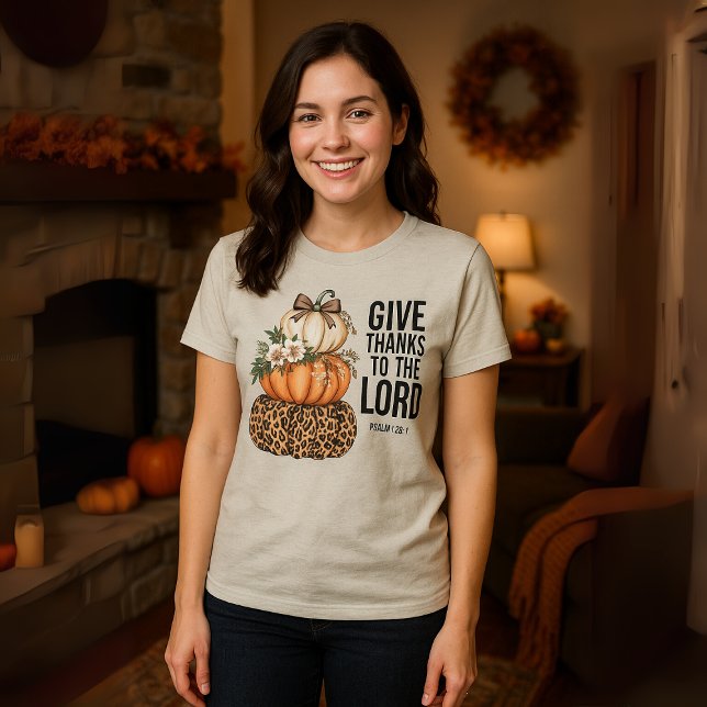 Camiseta Triblenda Agradece Al Lord Psalm 136:1 Pila De Calabaza (Subido por el creador)
