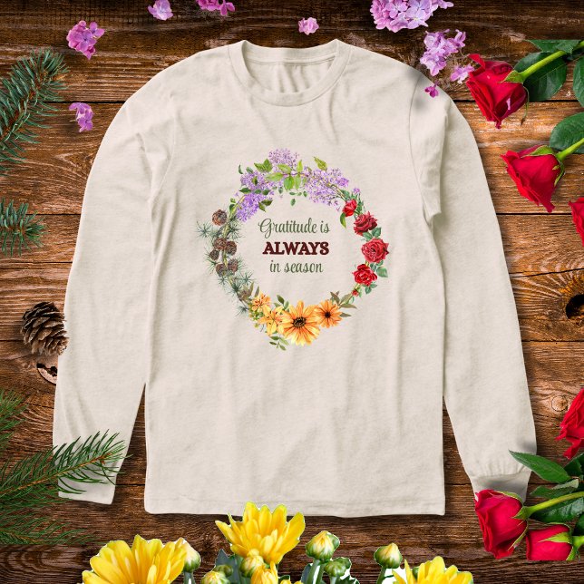 Camiseta Triblenda Agradecimiento en cada estación Corona floral (Subido por el creador)