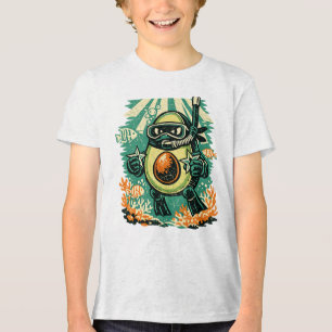 Camiseta Triblenda Aguacate Ninja Snorkel — Océano de Verano Vintage
