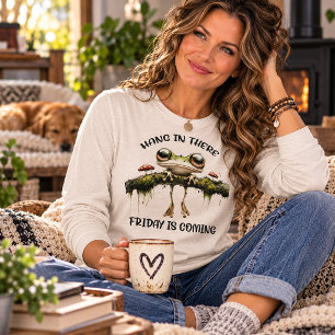 Camiseta Triblenda Aguanta que llega el viernes Humor de rana diverti