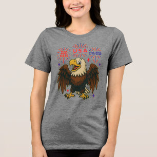 Camiseta Triblenda Águila calva con fuegos artificiales - Estados Uni