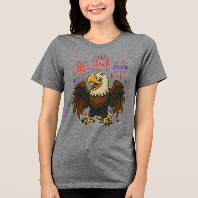 Camiseta Triblenda Águila calva con fuegos artificiales - Estados Uni (Anverso)