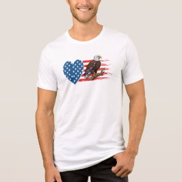 Camiseta Triblenda Águila Calva, Corazón de Bandera Americana