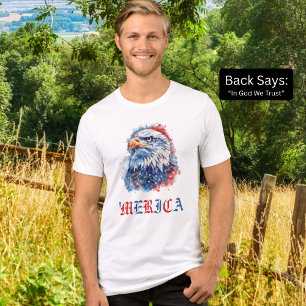 Camiseta Triblenda Águila Rojo Blanco Y Azul En Dios Confiamos