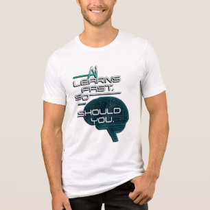 Camiseta Triblenda AI aprende rápido - Futuritic Tech Brain Design