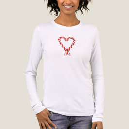 Camiseta Triblenda Airbrushed Candy Cane Heart Long Sleeve Tee