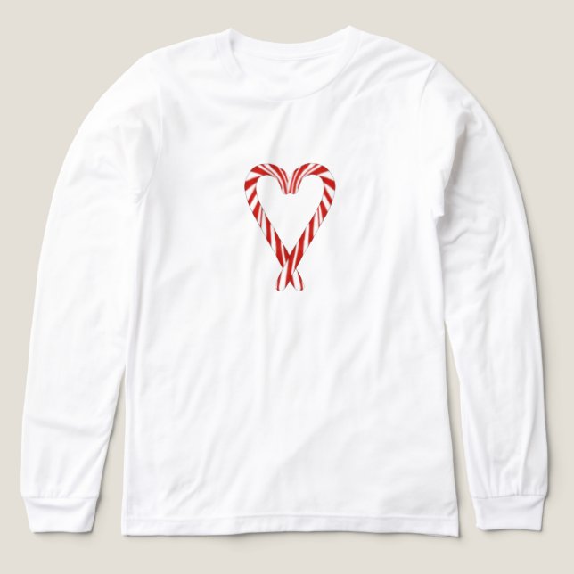 Camiseta Triblenda Airbrushed Candy Cane Heart Long Sleeve Tee (Diseño frontal)