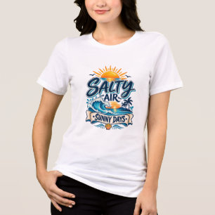 Camiseta Triblenda Aire Salado Días Soleados Playa Verano Tipografía