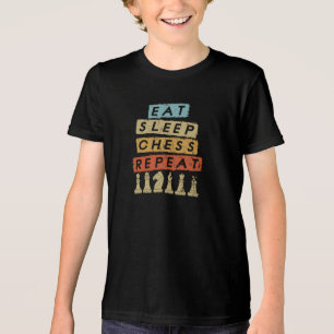 Camiseta Triblenda Ajedrez - Comer Sleep Chess Repetir