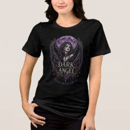 Camiseta Triblenda Alas de Ángel Oscuro Moon Gothic con Rhinestones A