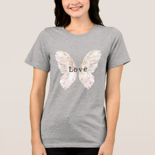 Camiseta Triblenda Alas de mariposa rosada de bonito