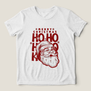 Camiseta Triblenda Alegre Papá Noel   Clásico Santa Claus