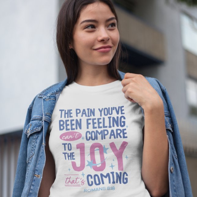 Camiseta Triblenda Alegría cristiana en los romanos 8:18 Moderna moda (Subido por el creador)