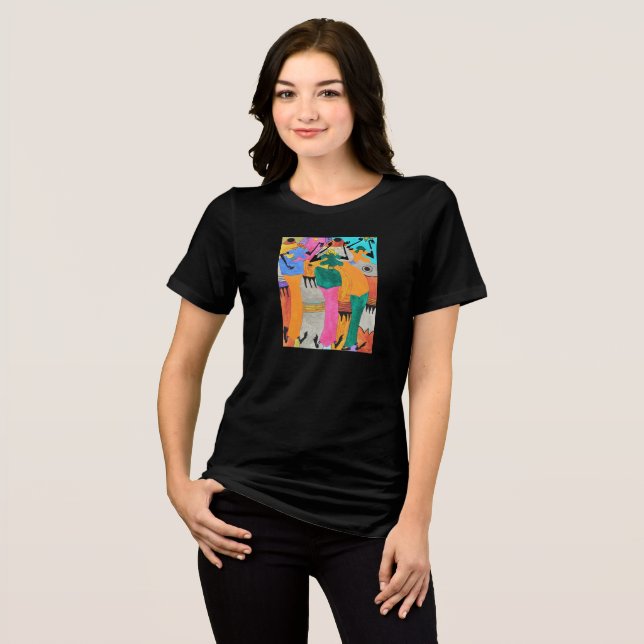 Camiseta Triblenda Alegría de arte keniano lindo (Anverso Completo)