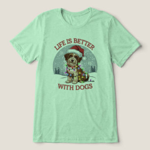 Camiseta Triblenda Alegría del perro navidad: Un gráfico del vector f