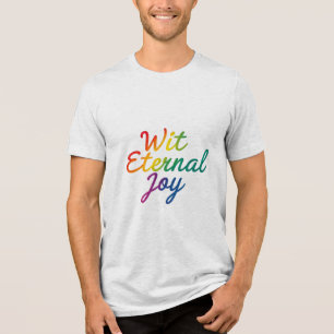 Camiseta Triblenda Alegría eterna - Arte de tipografía arcoiris