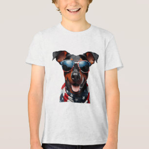 Camiseta Triblenda Alemán Pinscher Dog 4 De Julio Independiente Estad