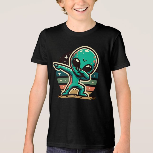 Camiseta Triblenda Alien Dabbing extraterrestre divertida (Anverso)