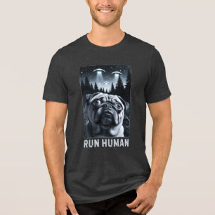 Camiseta Triblenda Alienígena de OVNI Pug Selfie con regalo de perro