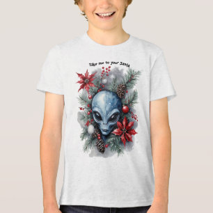 Camiseta Triblenda Alienígena divertido de Navidad "Llévame con tu Sa