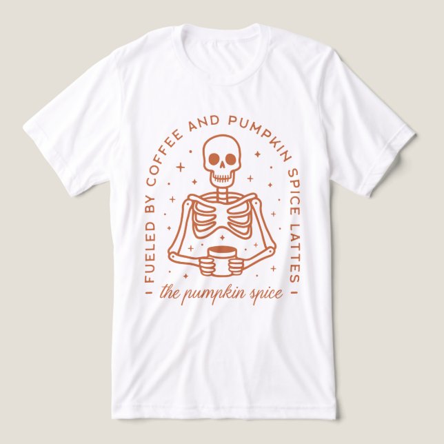 Camiseta Triblenda Alimentado por latas de café y de calabaza (Diseño delantero )