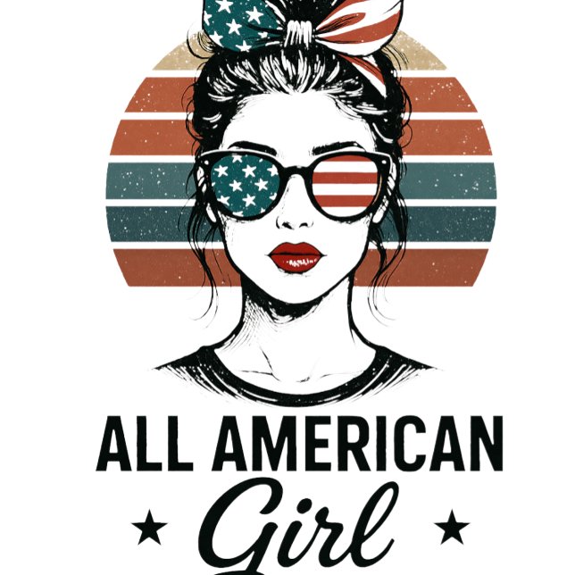 Camiseta Triblenda All American Girl USA Patriotic T-shirt (All American Girl Patriotic T-shirt)