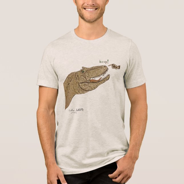 Camiseta Triblenda Allosaurus Boop T-shirt Front Design & Back (Anverso)