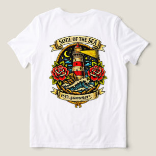 Camiseta Triblenda Alma del Mar Tatuaje de Marinero al Estilo Antiguo