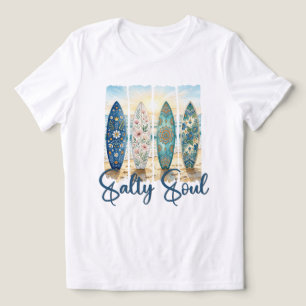 Camiseta Triblenda Alma Salada Boho Floral Tablas de Surf Puesta de S