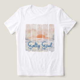 Camiseta Triblenda Alma Salada Ocaso del Océano en Acuarela Retro Pla