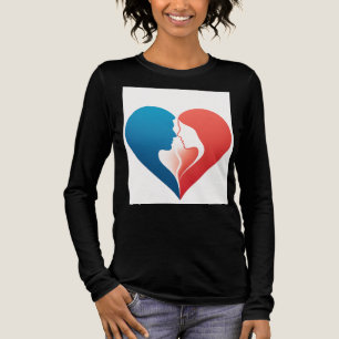 Camiseta Triblenda Almas conectadas - Silhouette de amor rojo y azul