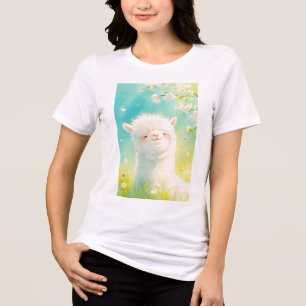 Camiseta Triblenda Alpaca Disfrutando de las Flores
