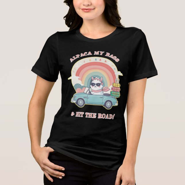 Camiseta Triblenda Alpaca My Bags and Hit the Road! (Anverso)