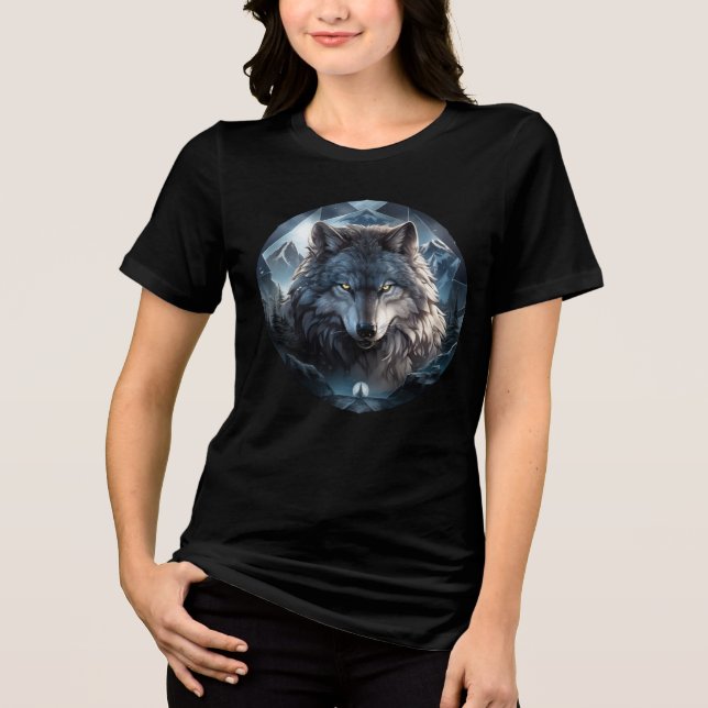 Camiseta Triblenda Alpha Wolf in Ice Mountains Artwork (Anverso)