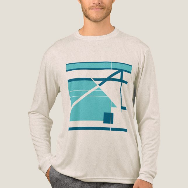 Camiseta Triblenda Aluminio geométrico azul turquesa Aqua Turquoise R (Anverso)