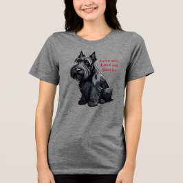 Camiseta Triblenda Ámame, Ama a mi Scottie, Texto editable