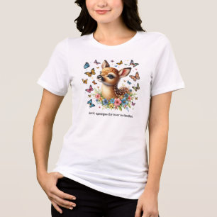 Camiseta Triblenda Amanecer lindo mira las mariposas en la pradera