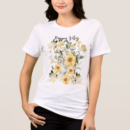Camiseta Triblenda Amante botánico del jardín de flores amarillas