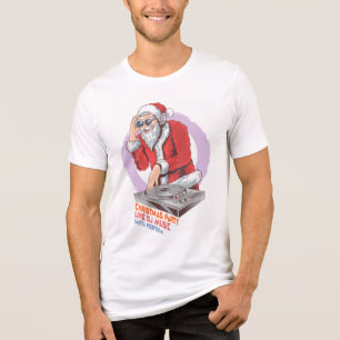 Camiseta Triblenda Amante de la música de la fiesta de Navidad de DJ