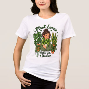 Camiseta Triblenda Amante de las Plantas – Más Feliz con Plantas Lind