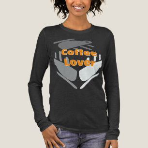 Camiseta Triblenda Amante del café Mujer Carbón Negro
