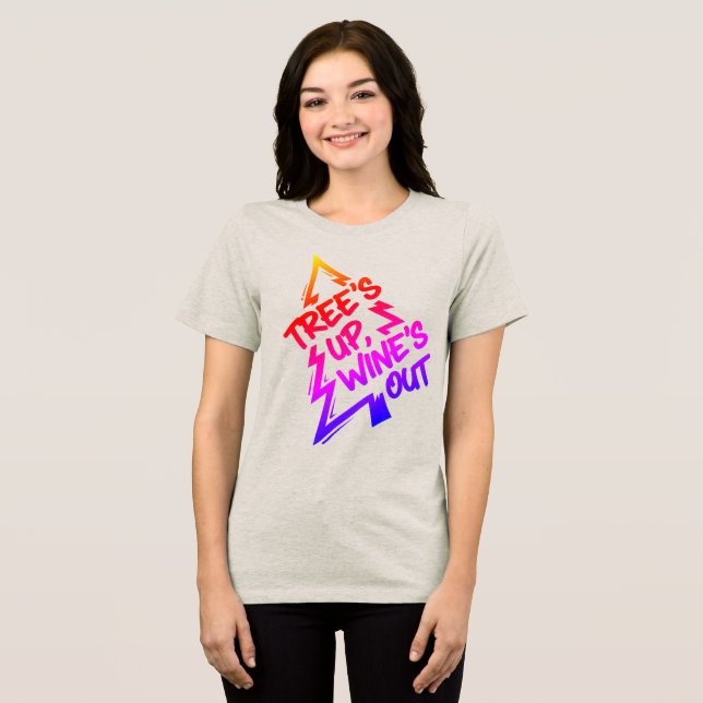 Camiseta Triblenda Amante del Vino del Árbol de Navidad (Anverso Completo )