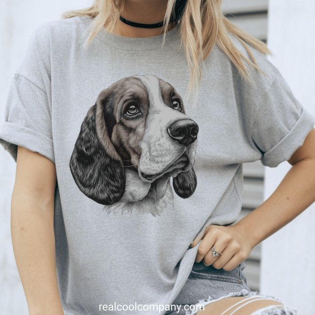 Camiseta Triblenda Amantes adorables de los perros lindos del Basset (Subido por el creador)