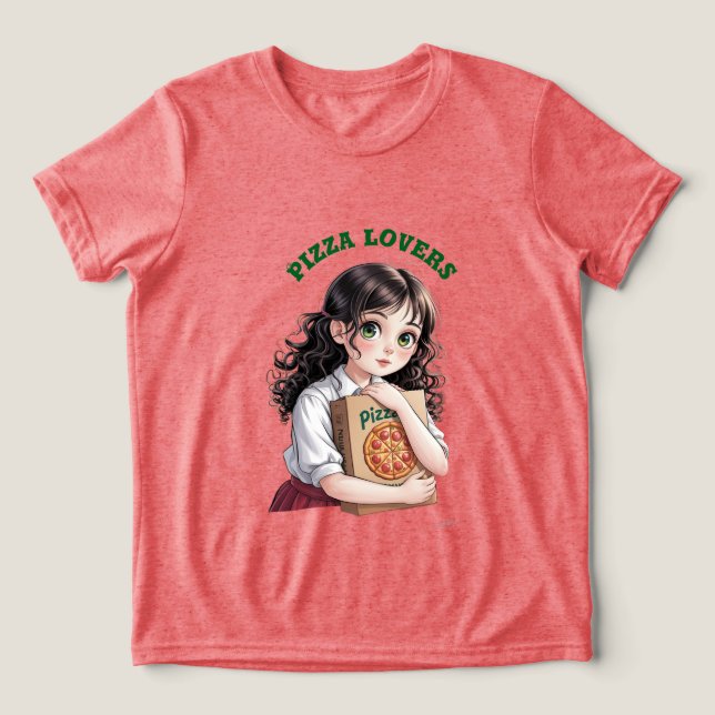 Camiseta Triblenda Amantes de la pizza (Diseño delantero )