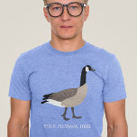 Camiseta Triblenda Amantes de las aves: Ilustracion de oca de Canadá<br><div class="desc">Cree un accesorio personalizado para los amantes de las aves cuando añada su propio mensaje personalizado a esta camiseta de manga larga. Este tee gráfico de manga larga tiene un ilustracion realista de un ganso de Canadá en marrón, negro y blanco. Está listo para ser personalizado con un nombre o...</div>