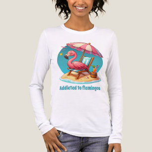 Camiseta Triblenda Amantes de los flamencos rosas de la playa