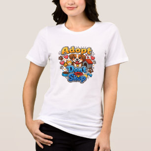 Camiseta Triblenda Amantes de perros Adoptar No Comprar