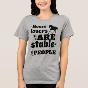Camiseta Triblenda Amantes divertidos de caballos gente estable arte