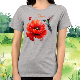 Camiseta Triblenda Amapola Roja Hermosa En Toda Su Gloria